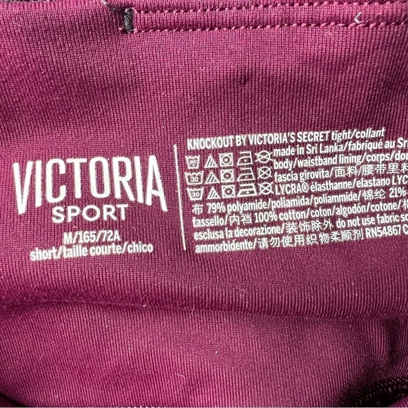 Victoria’s Secret Sport Knockout Maroon Mesh Panel Leggings Pockets, Medium - Picture 6 of 10